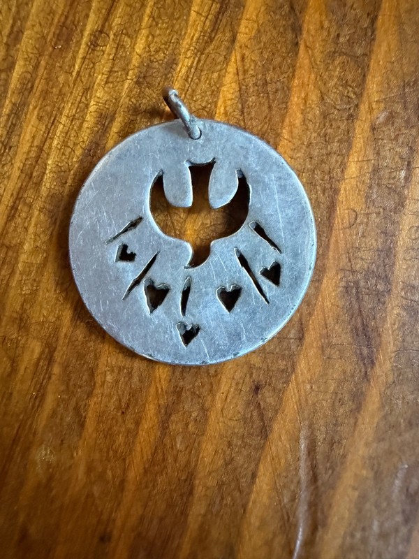 Silver Peace Dove Pendant made from an Antigue Quarter