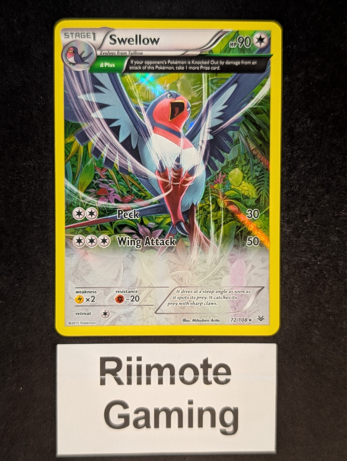 Swellow (72 Delta) 72 Roaring Skies Holo Rare Holofoil Near Mint