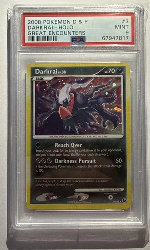 2008 POKEMON DIAMOND & PEARL GREAT ENCOUNTERS #3 DARKRAI-HOLO PSA 9