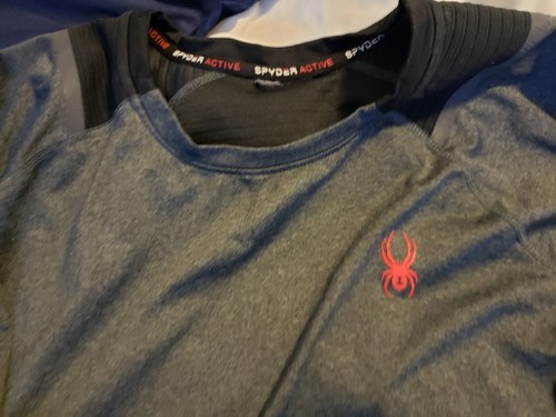 Spyder Active Prow=B Shirt Long Sleeve Base Layer Gray Large  Moisture Wicking
