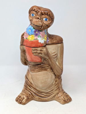 ET the Extra-Terrestrial w/ Flower Pot Ceramic Cookie Jar, Universal Studios