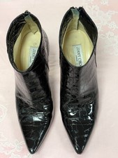  1400-Jimmy Choo-London-Women Black Patent leather Ankle Boots.US Sz-7.5.EUR-38-