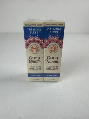 NEW!! 2 GuruNanda Calming Sleep Essential Oil Blend   Aromatherapy, 0.5 oz