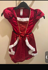 Tu Girls Red Christmas Fancy Dress Costume Dress Polyester Size 2-3 Years