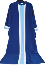 Vintage Vanity Fair Robe Velour Womens Med Housecoat Blue Colorblock Front Zip