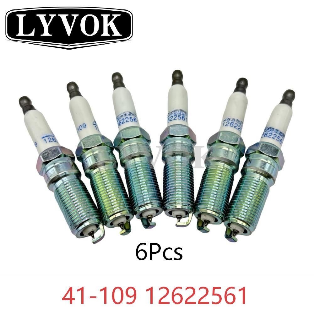 6Pcs  Iridium Spark Plugs 41-109 12622561 For  Buick Cadillac Chevrolet GM