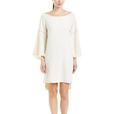 NWT Halston Heritage flounce-sleeve boatneck dress with embroidery, size XS