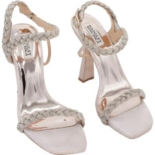 Women's Badgley Mischka Fennel Braided Heeled Sandal Gold US 10