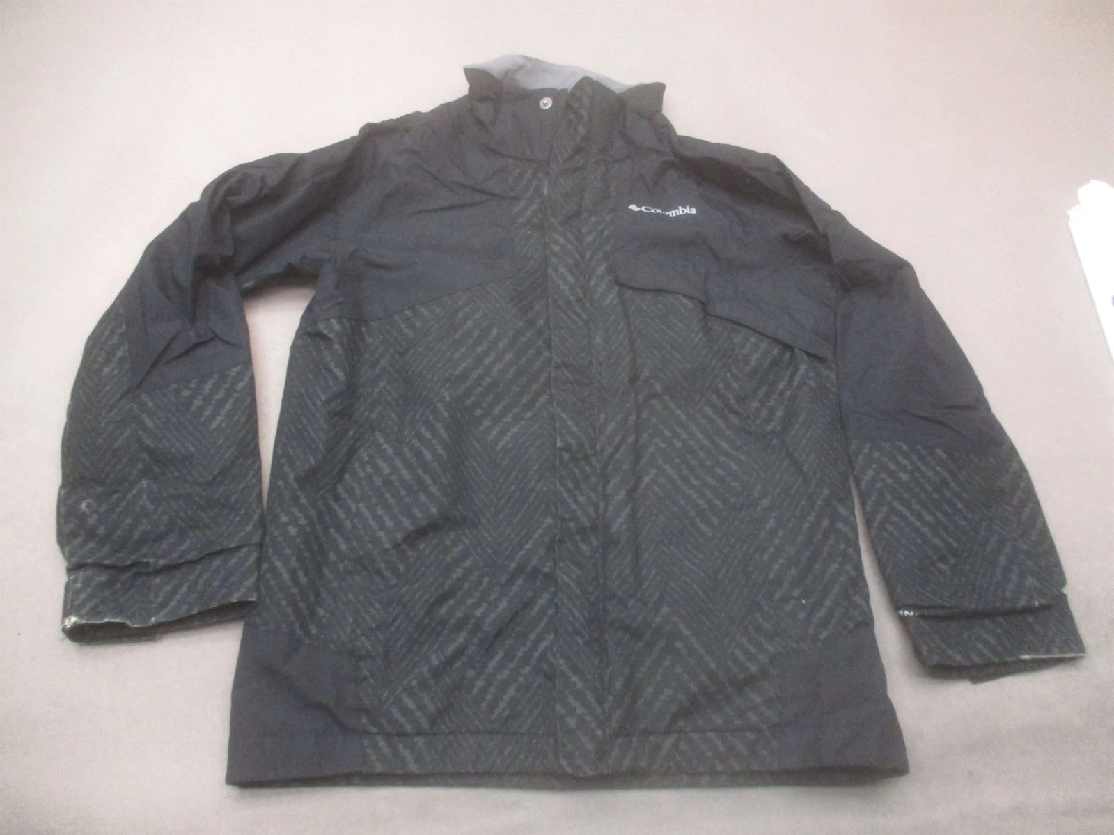 Columbia Size M (10/12) Boys Black Insulated No Hood 3-in-1 Jacket 830