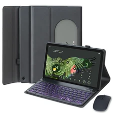 11 Inch Tablet Keyboard Case 7 Color Backlit Bluetooth Cover Stand