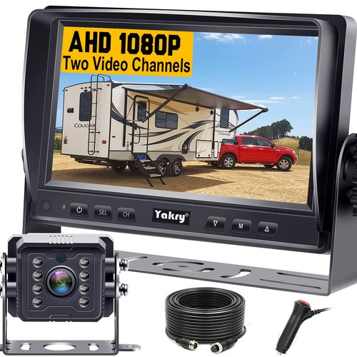 RV Backup Camera Plug and Play - No Delays 7 Inch HD 1080P Rear View Camera w...