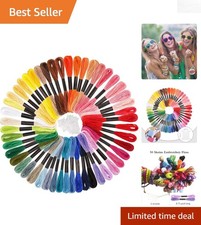 Complete 50 Color Embroidery Thread Set with Bobbins for Crafting Enthusiasts