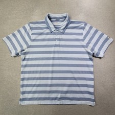 Under Armour Polo Shirt Mens XL Blue Striped Heat Gear Performance Strech Golf