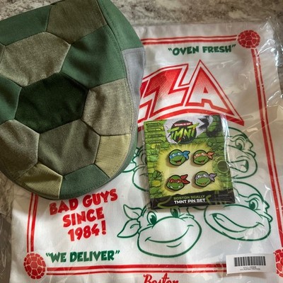 Boston Scally Co Teenage Mutant Ninja Turtles Flat Cap M/L with 4 pins & bag!