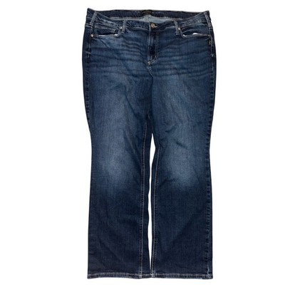 Silver Jeans Co Suki Slim Boot Jeans Dark Wash Blue Denim 20W x 31 W93616EKC385