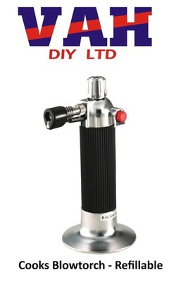 KitchenCraft Selbstbefüllbare Gas Lebensmittel Koche Lötlampe, Silber - KCBLOWTORCHCP