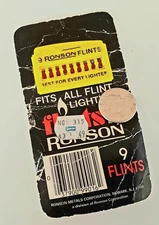 Vintage!! New Old Stock RONSON FLINTS, nine pack in original package display