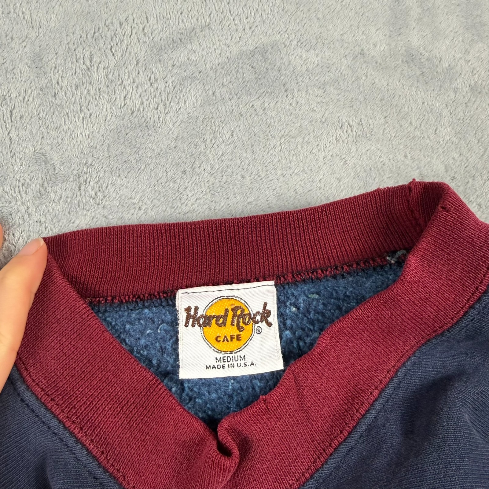 VTG Hard Rock Cafe 90s Orlando Colourblock Heavyweight Oversized Sz M Sweatshirt image 5