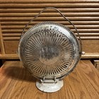 Vintage Silverplate Folding Tidbit Dessert Tray 3 Plates Made in England — photo 3