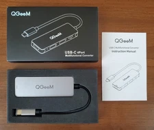 QGeem USB-C 4 Port Multifunctional Converter 4K HDMI USB 2.0&3.0 Travel Size