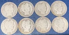 [Lot of 8] BARBER HALF 90% Silver 1899P, 1902O,1902P, 1905P,1905S,1915S,06O,08O