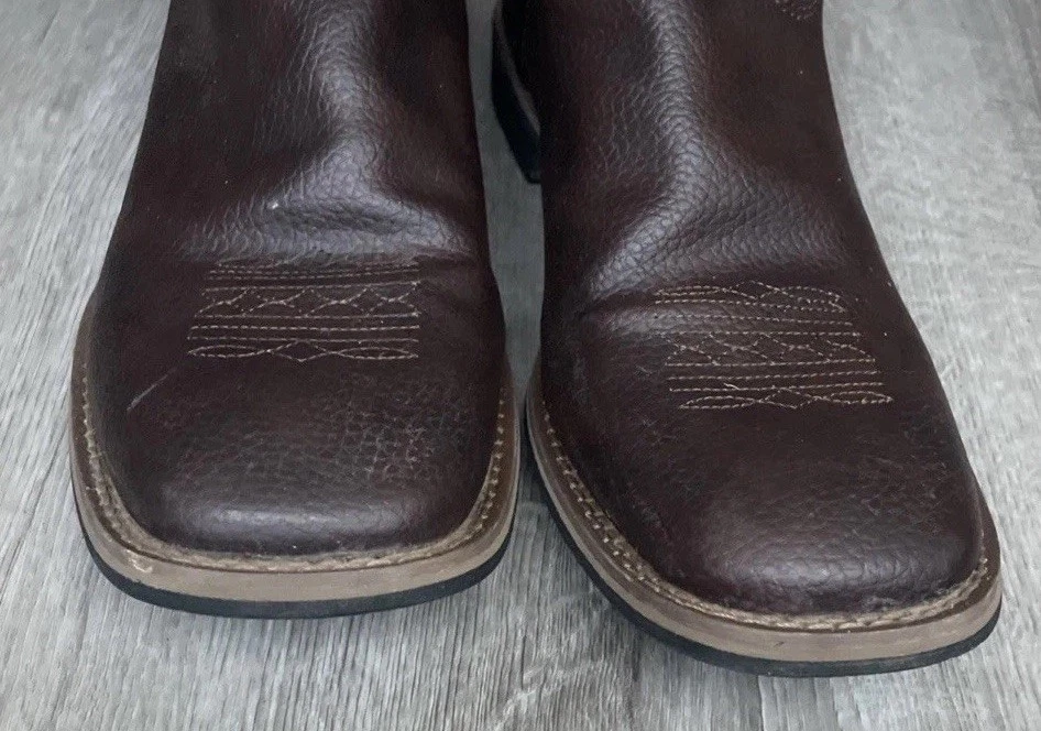 Austin Trading Co Square Toe Western Cowboy Boots Youth Boys Size 6 Brown black - Image 4 of 4