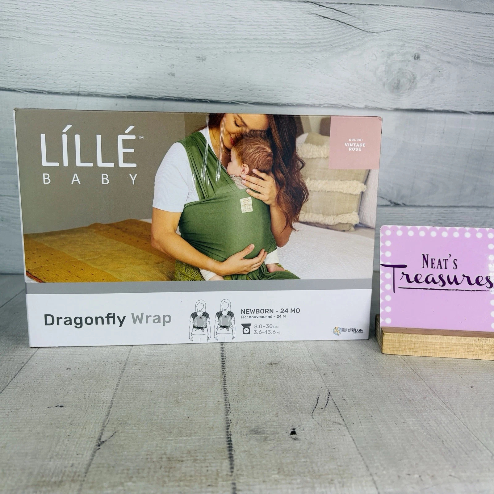 LÍLLÉ Baby Dragonfly VINTAGE ROSE Babies 8-30 lbs Adjustable Wrap Baby Wrap NEW