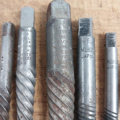 Large Screw Extractor Set Lot + 1''-16 NF Hanson Hex Die USA Machinist Tool