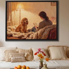 Cocker Spaniel Oil Painting Canvas Print - Dog Artwork for Living Room Decor