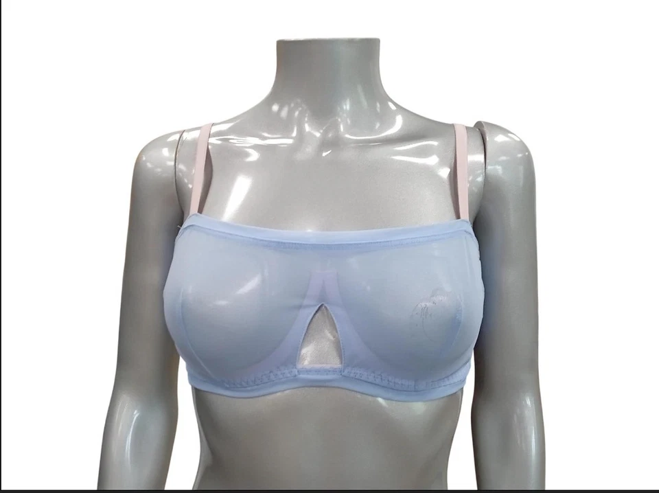 NWT We Are HAH Free People Wired Adjustable Bra 30-38C Periwinkle Sheer - Image 2 of 3