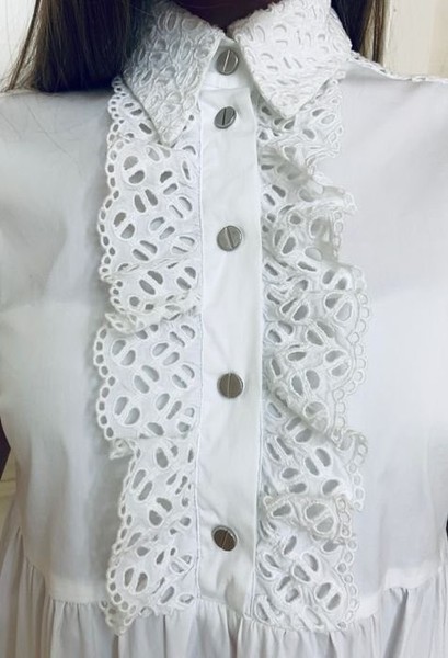 Women Massimo Dutti Dress White Cotton 34