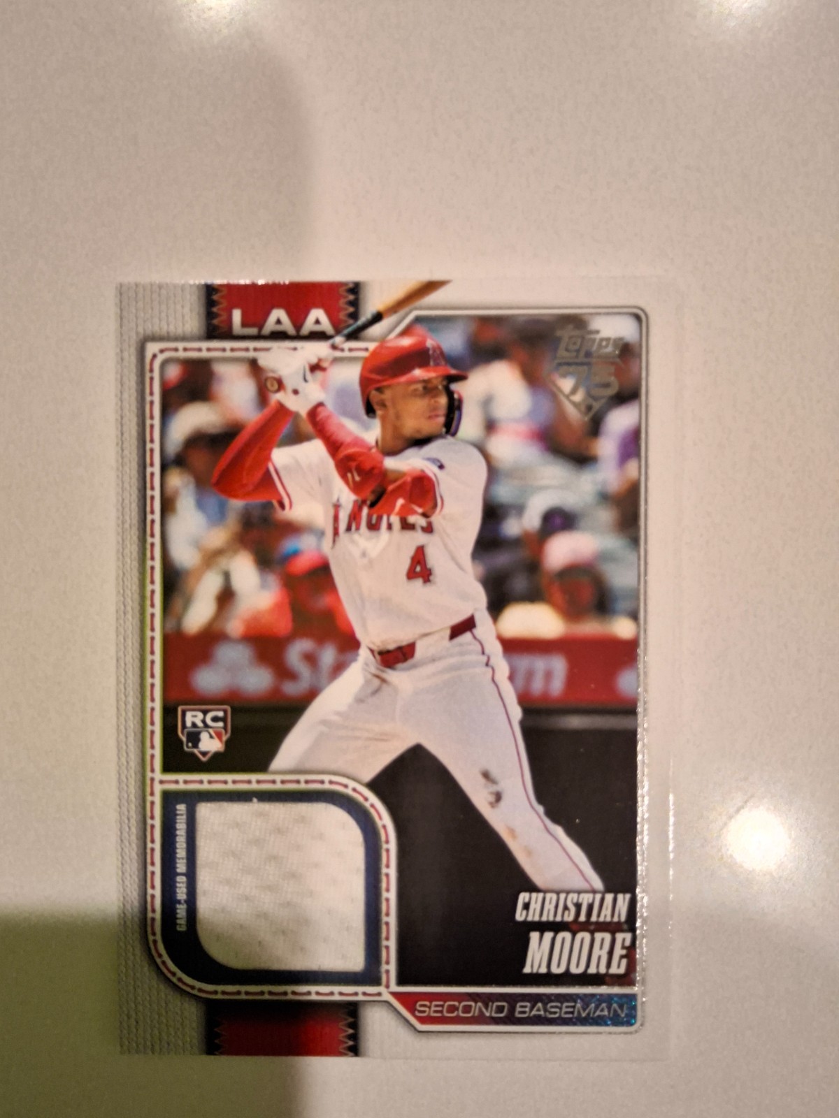 2026 Topps Series 1 CHRISTIAN MOORE Real One JERSEY RELIC RC #147 Angels