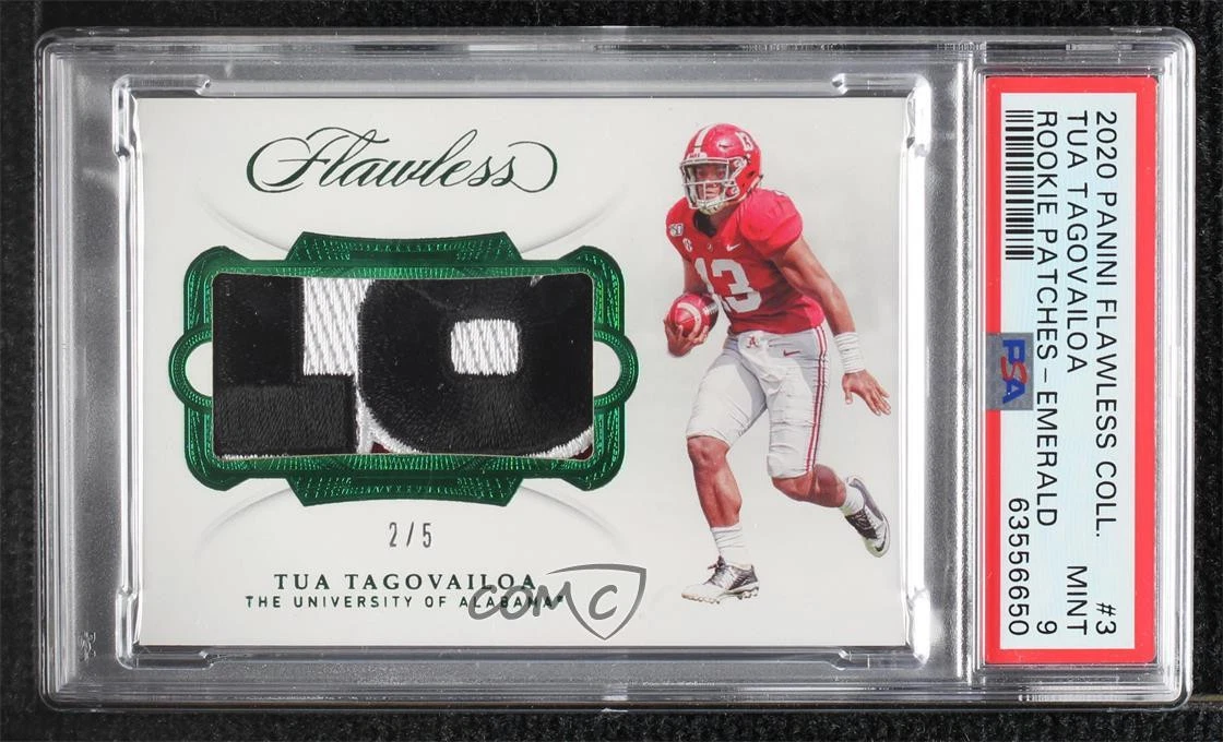 Tua Tagovailoa Panini Flawless Collegiate Rookie Patches #3 Emerald