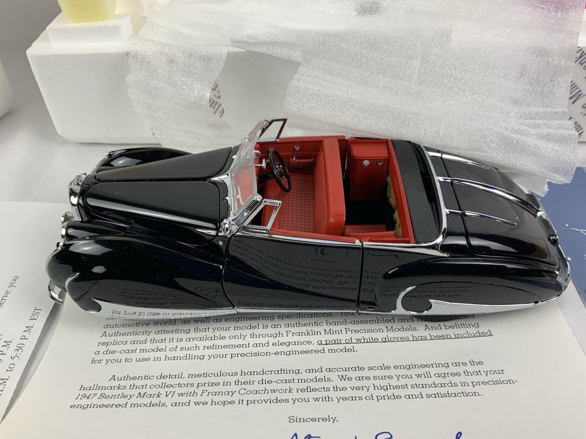 Franklin Mint 1:24 1947 Bentley Mark VI Franay Coachwork Black/Red