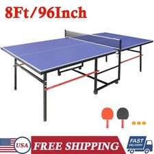 8FT Foldable Rolling Table Tennis Table Ping Pong Table for Indoor  Outdoor Use