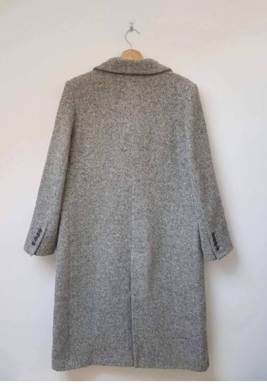 Massimo Dutti Grey Wool Long Winter Coat Size L_Designer_Brand New image 9