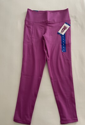 NEW Danskin Women's High Rise Lightweight 7/8 Leggings with pockets Large Pink