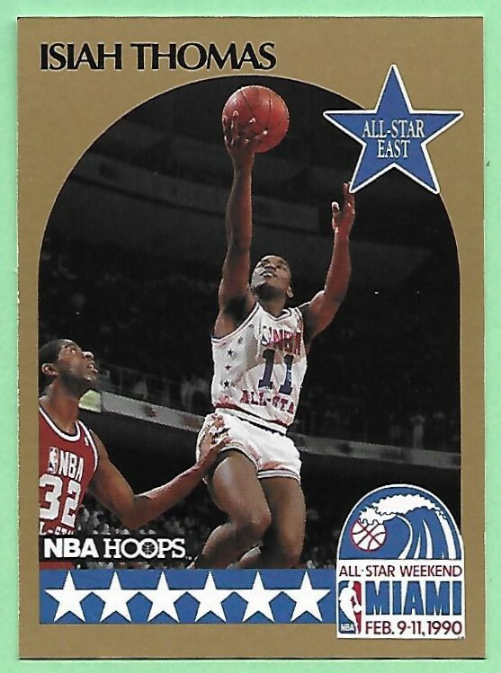 1990-91 NBA Hoops Al-Star East Isiah Thomas #11 Detroit Pistons👍