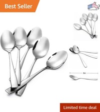 12-Piece Large Stainless Steel Dinner Spoons - Heavy Duty  Dishwasher Safe