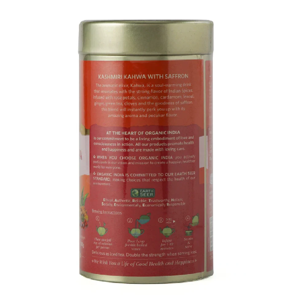 Kahwa orgánico India Cachemira con azafrán 100 gm lata Foto 3 de 4