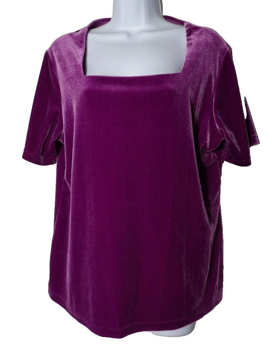 Velvet Polyester Plus Size Tops for Women