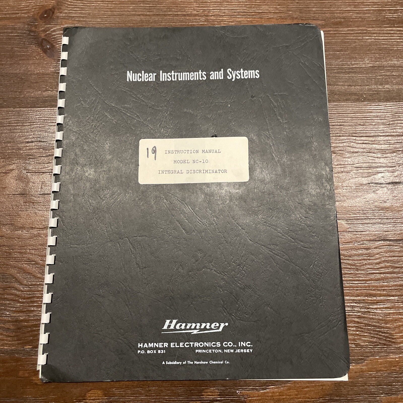 Hamner NC-10 Integral Discriminator Instructions Manual