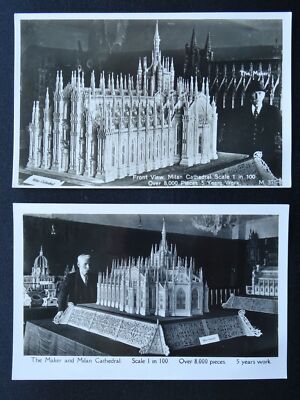 Italien Mailand 2 x DER HERSTELLER UND MILAN KATHEDRALE MODE Sammlung - alte RP Postkarte