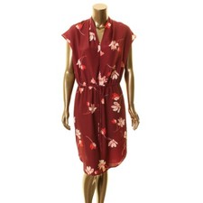 LAUREN RALPH LAUREN NEW Women's Drawstring Crepe Shirttail Hem Dress TEDO