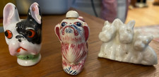 Set of 3 DOG Miniatures VTG Porcelain Japan West Highland, Pekingese, Terrier