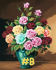 Still Life Roses in a Vase Printed Needlepoint Canvas FA09