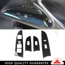 Glass Window Lifting Lock Panel Trim Fit For Lexus IS 2006-11 Black Carbon Fiber