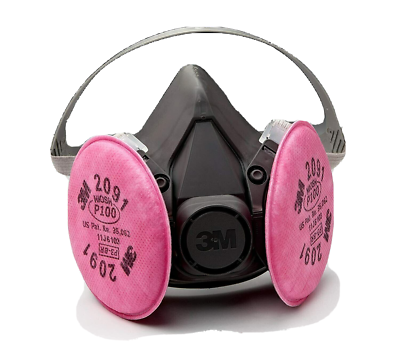 3M 6300 Half Face Respirator Mask & 2091 P100 Particulate Filter
