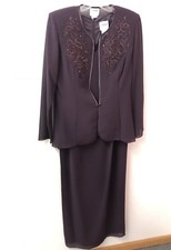 R M RICHARDS 10 Mother Of Bride Purple Beaded Dress Jacket EUC LKN Worn Once