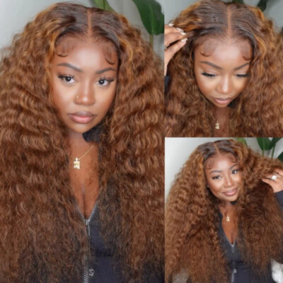 Brazilian Glueless Wear and Go Wig Brown Water Wave Lace 